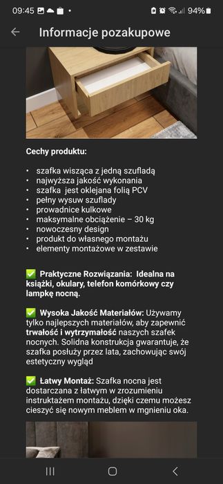 Szafka nocna nowa