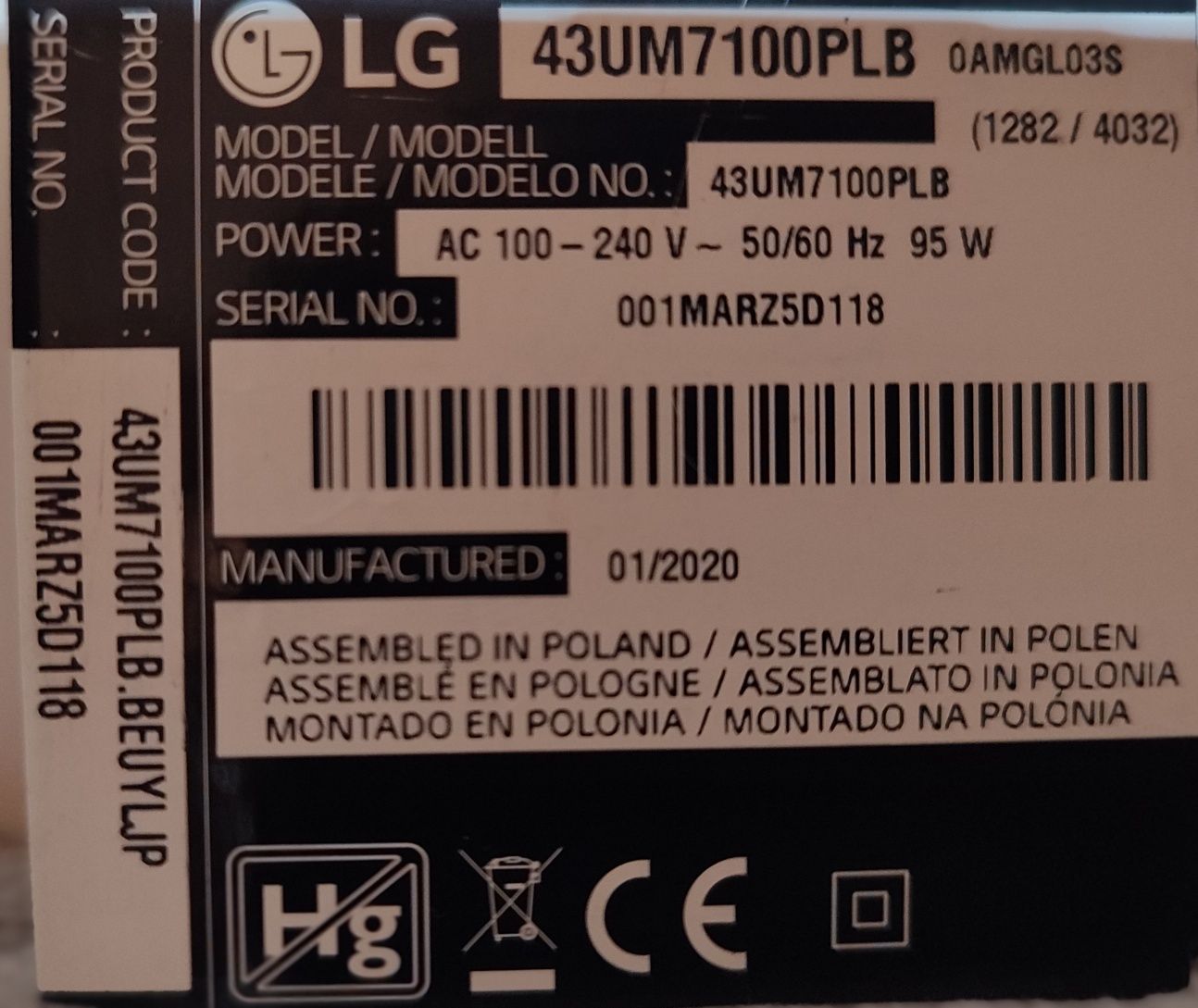 Placas para TV LG 43UM7100PLB
