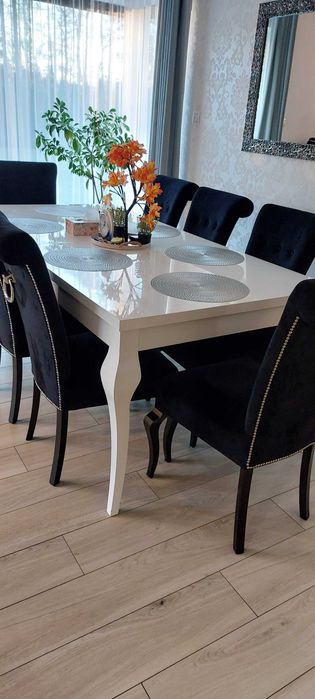 SUPER Stół 200/300cm Biały połysk