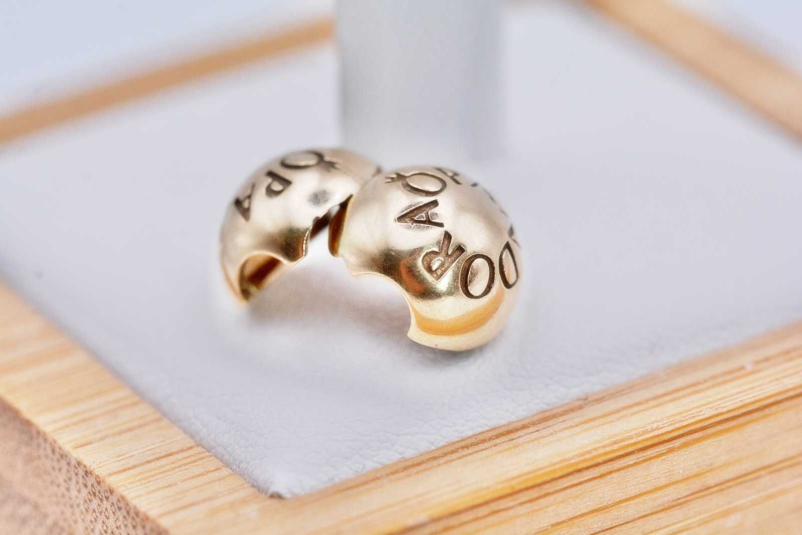 ORYGINALNY charms 3,32G Pandora 585 klips Signature Logo