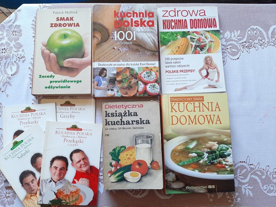 Zestaw książek kucharskich i zdrowe odżywianie przepisy kulinarnych