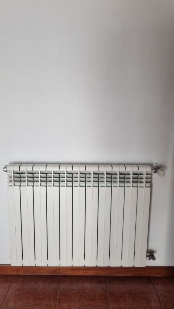 Conjunto de caldeira e 7 radiadores