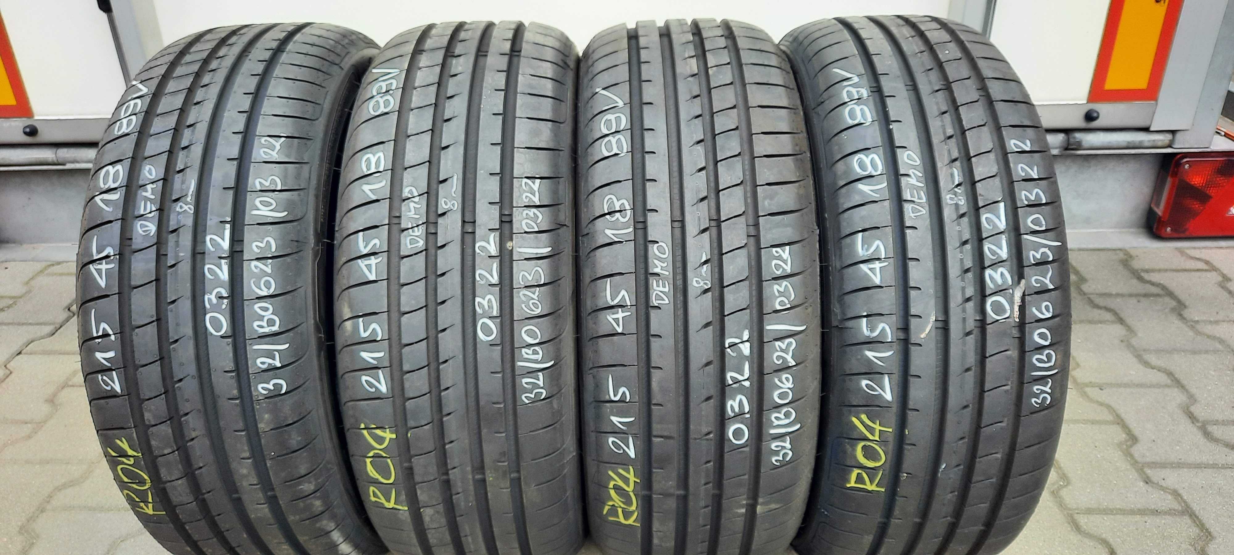 4szt. opony letnie 215/45R18 Goodyear F1 Asymmetric 3 DEMO 8mm