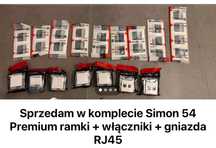 Sprzedam w komplecie Simon 54 Premium ramki + włączniki + gniazda RJ45