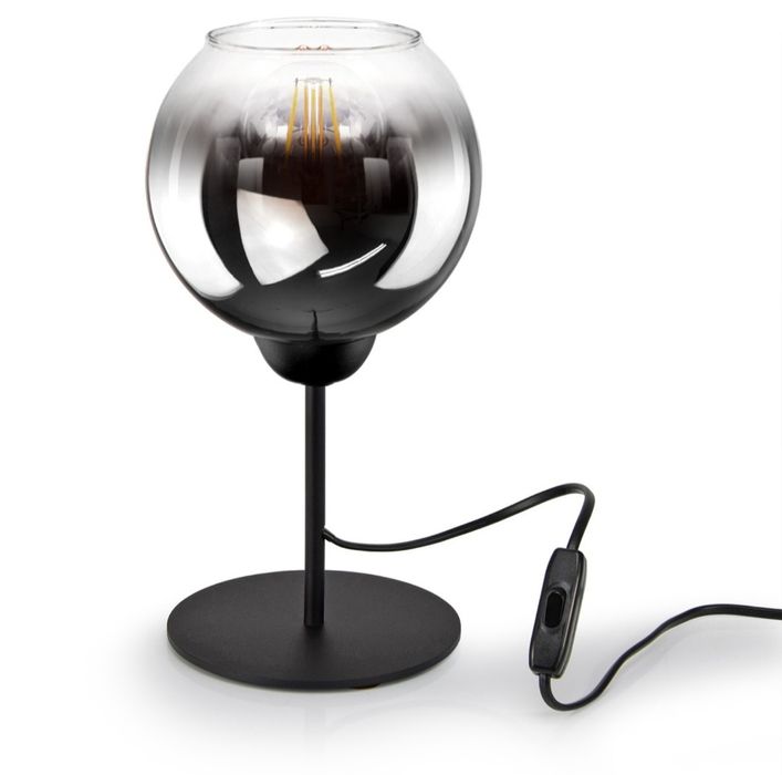 Lampka Nocna Dekoracyjna Kula Grafit Transparent złota
