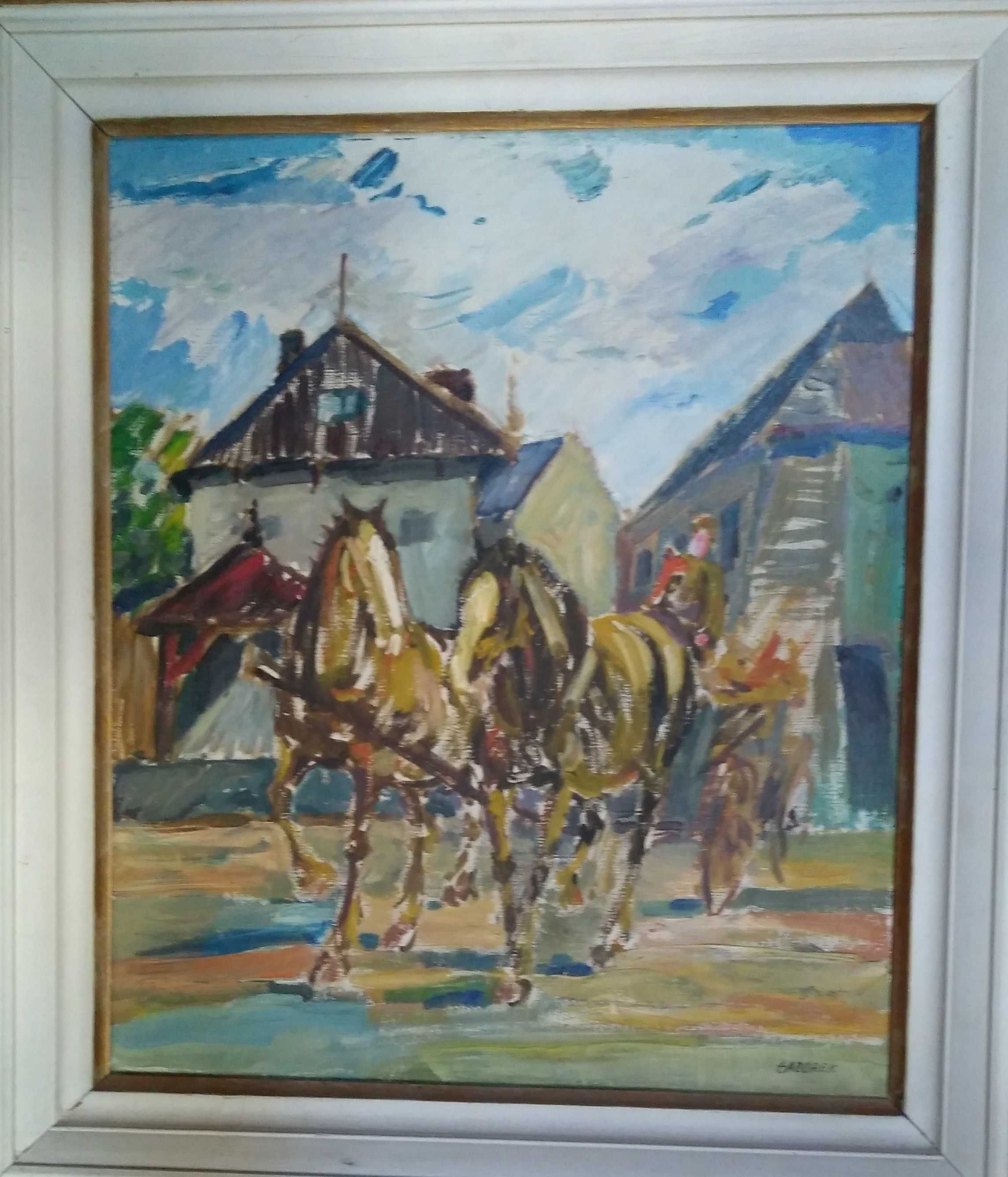Obraz Kazimierz , Stanisław Jan Łazorek , płótno , olej,wym. 46x56 cm.
