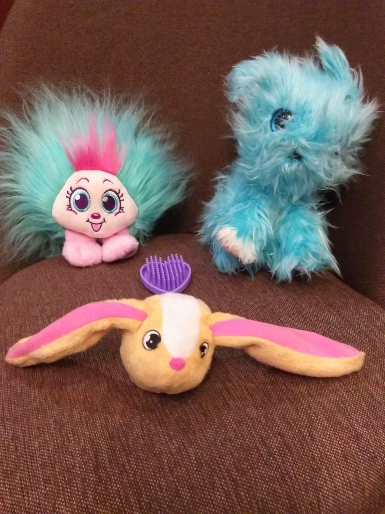 Zabawki Fur Balls i  króliczek magnetyczny Bun, Shnooks tęczowe