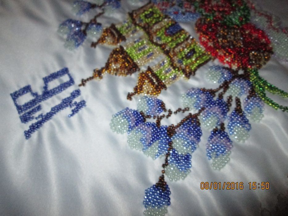 Ручная вышивка бисер Полотенце бисер праздничное.