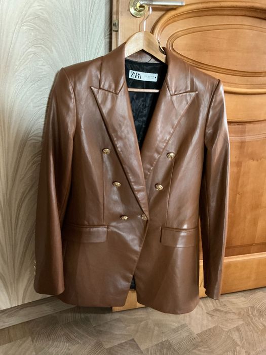 Піджак жакет Zara шкіряний / кожаный пиджак