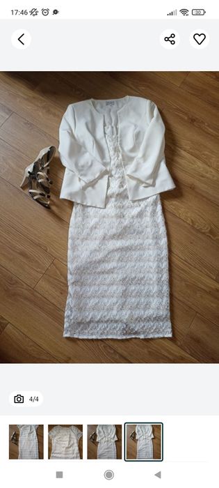 Sukienka komunia urodziny ślub złota nitka