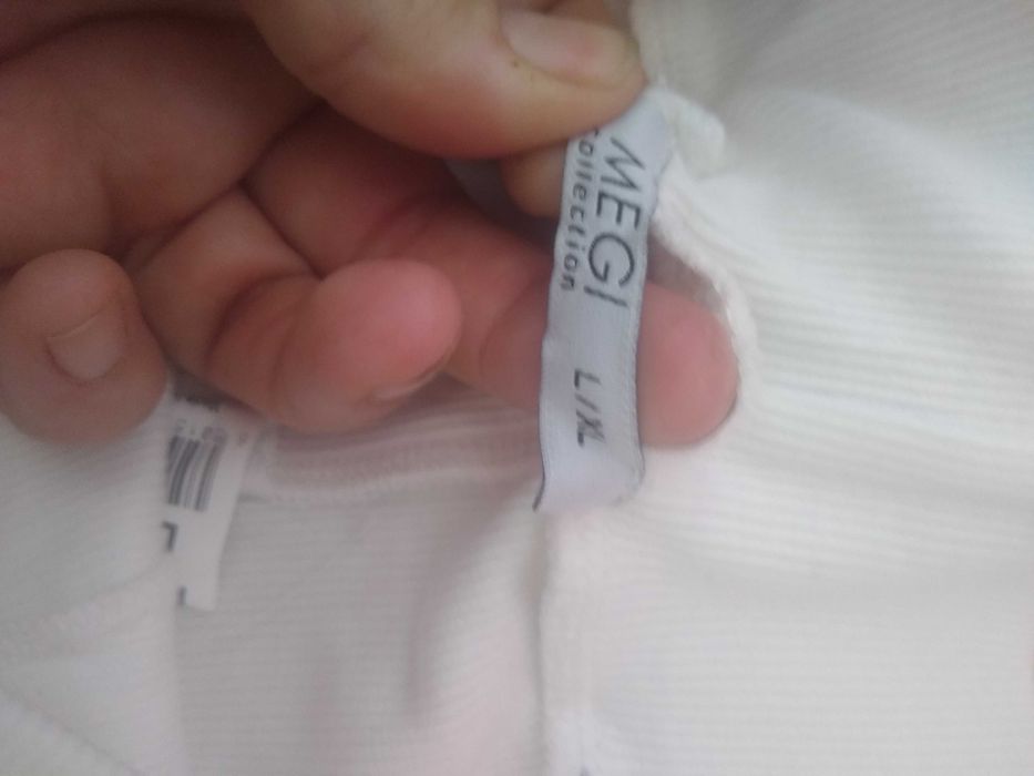 Komplet prążek śmietanka L/ xl