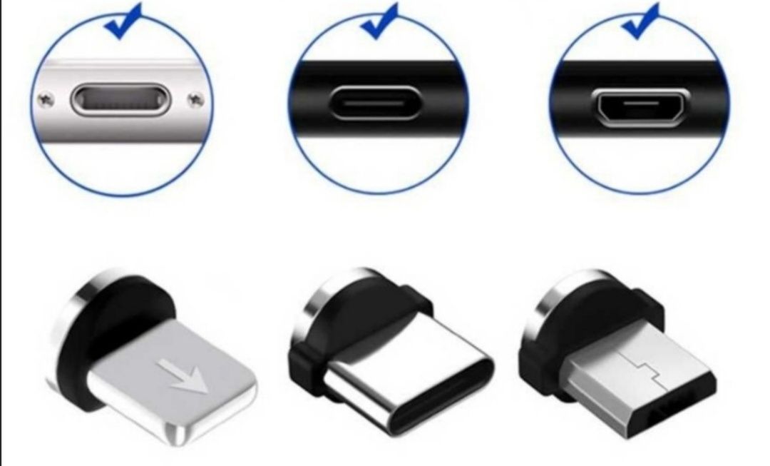 Kabel magnetyczny 3w1 USB-C, micro, iPhone