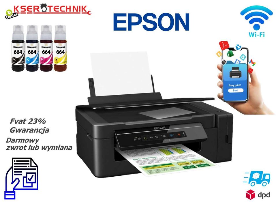 Epson L 3060 -  drukarka atramentowa 3w1 z Wi-Fi / do domu i biura /