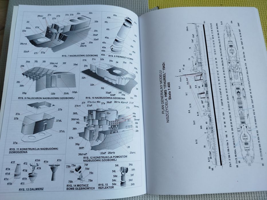 2x model kartonowy ORP Piorun, HMS Ithuriel