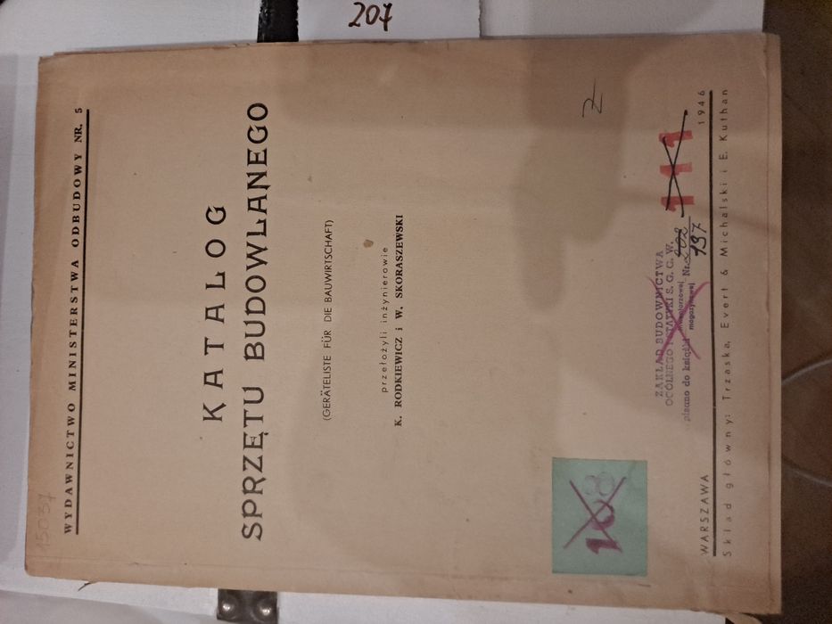 Katalog sprzętu budowlanego 1944r