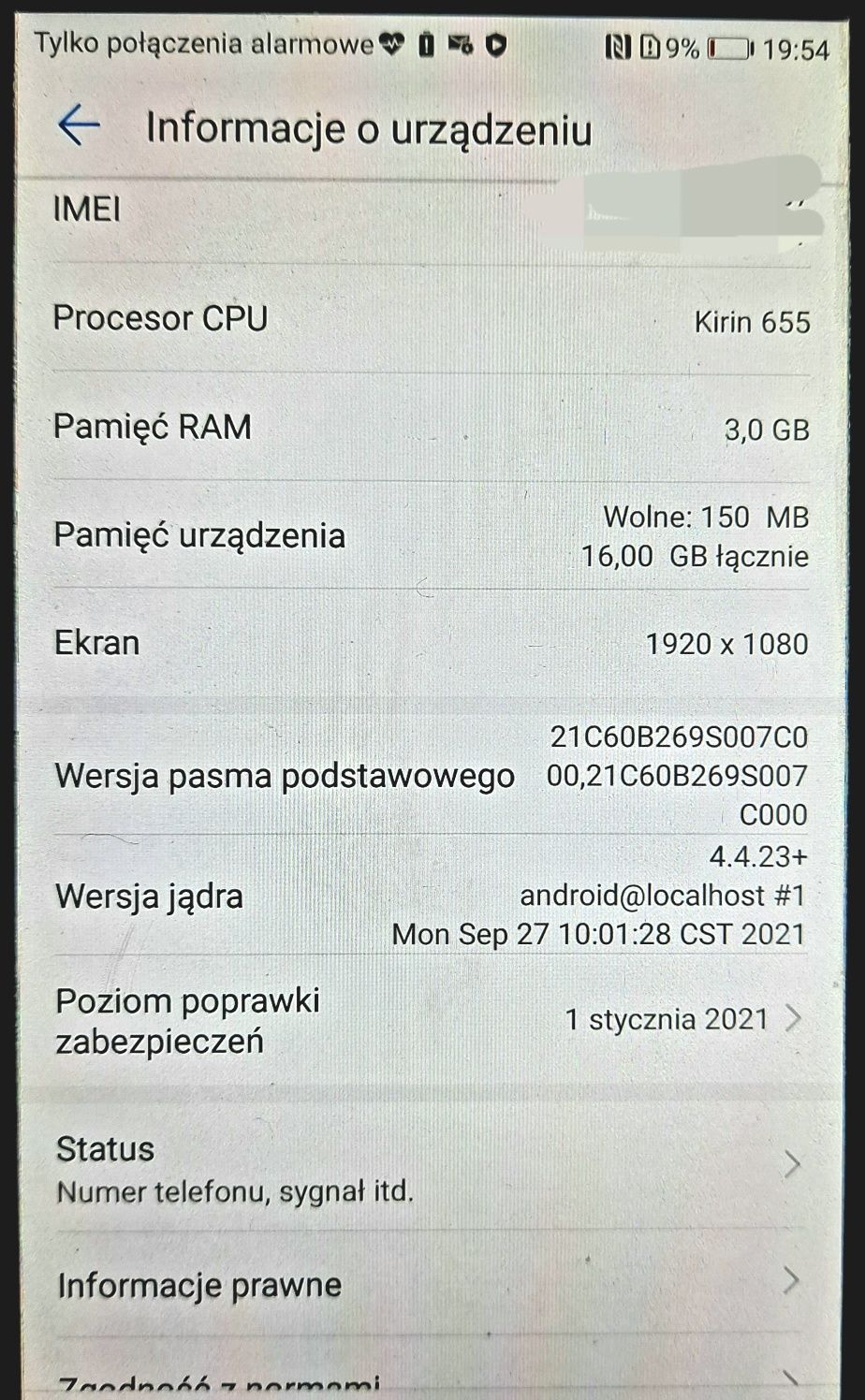 Huawei p9 lite 2017, czarny, stan idealny