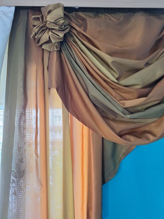 4 szt zasłony do salonu cieniowane eleganckie + lambrekin wys. 2.65