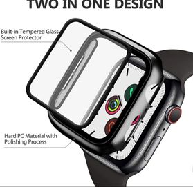 2szt.Etui na Apple watch 9, 8, srebrna i przezieroczysta