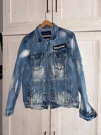 custom kurtka jeansowa z naszywką
