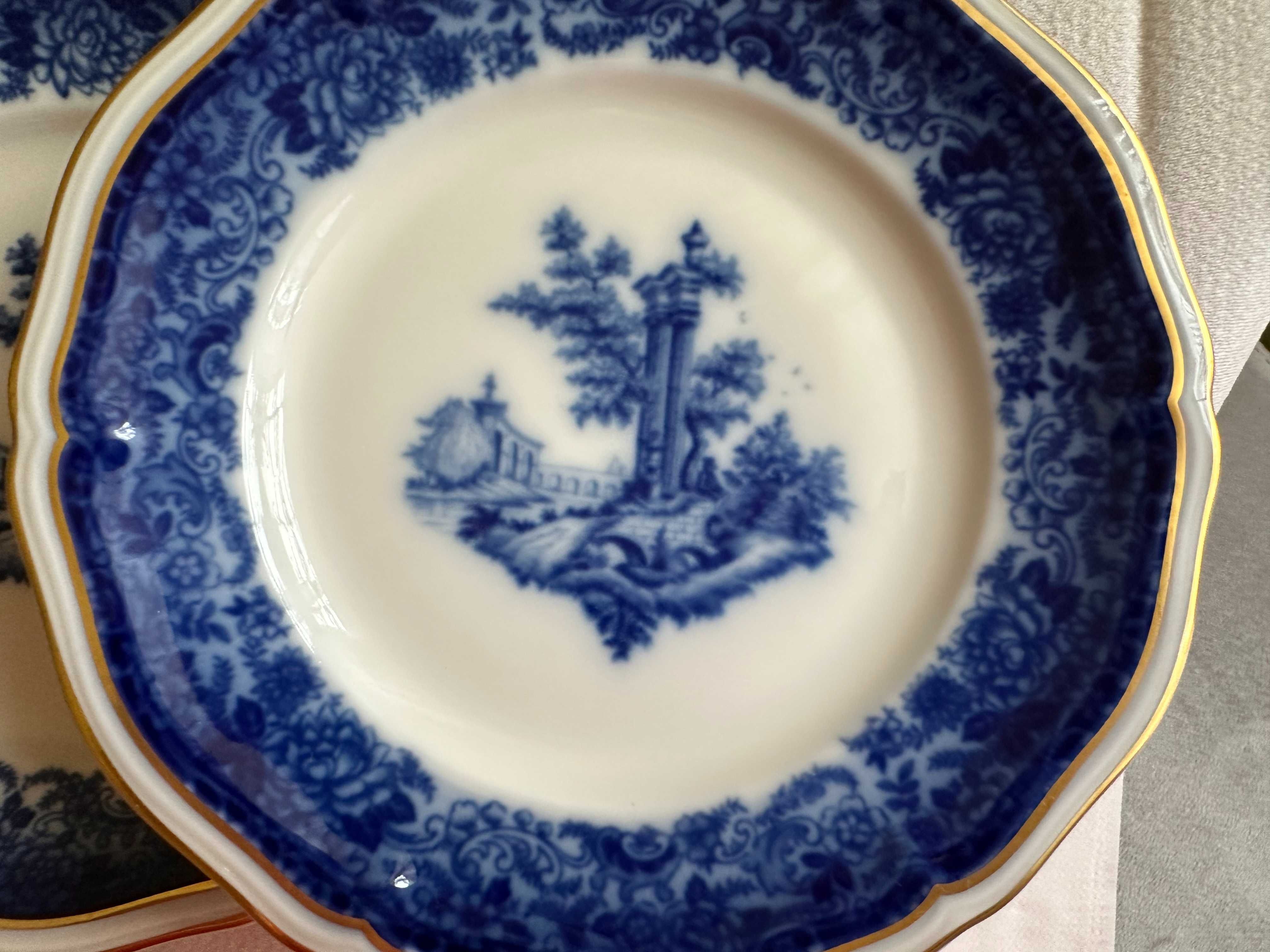 Rosenthal Chippendale kobaltowe talerzyki przystawkowe duże 11 sztuk