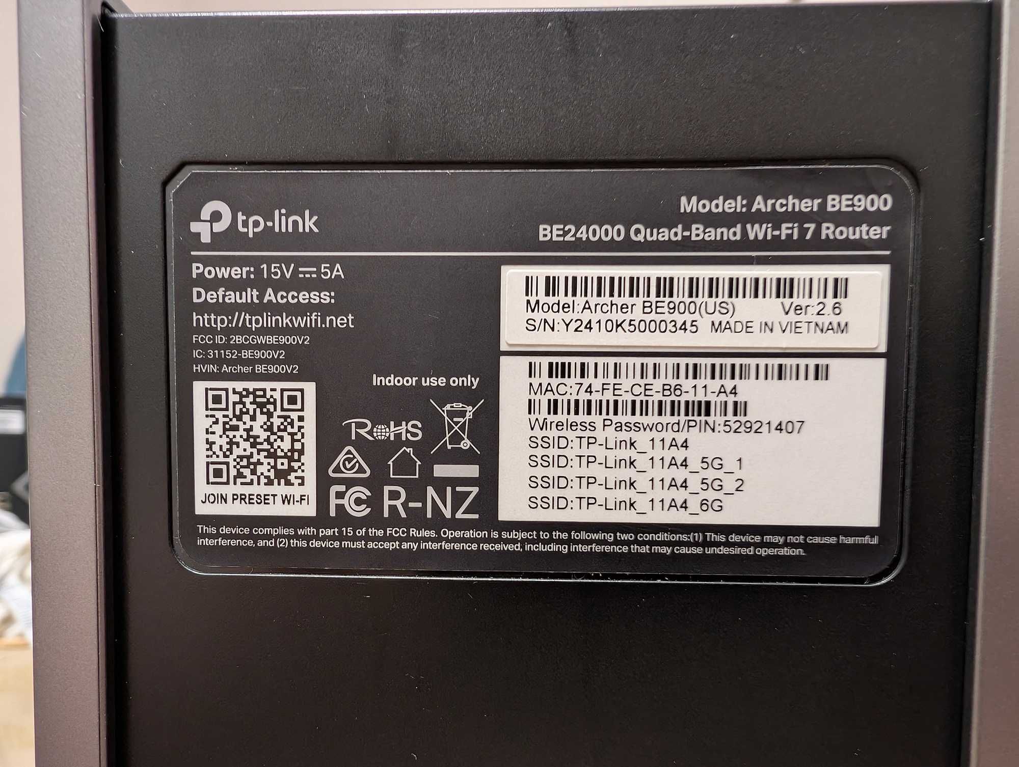 Роутер TP-link Archer BE900 BE24000 Wi-Fi 7 6 5 2.4 BE800 BE805 GE800