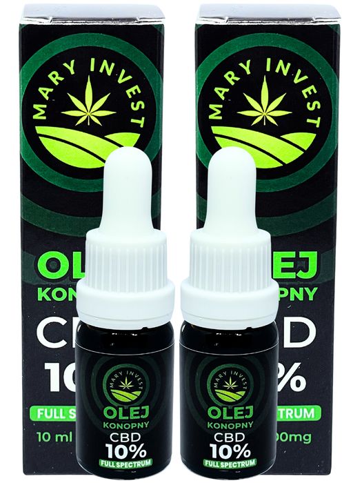 Olejek konopny CBD 10 % 1000mg RAW 2 x 10 ml | Pełne spektrum |