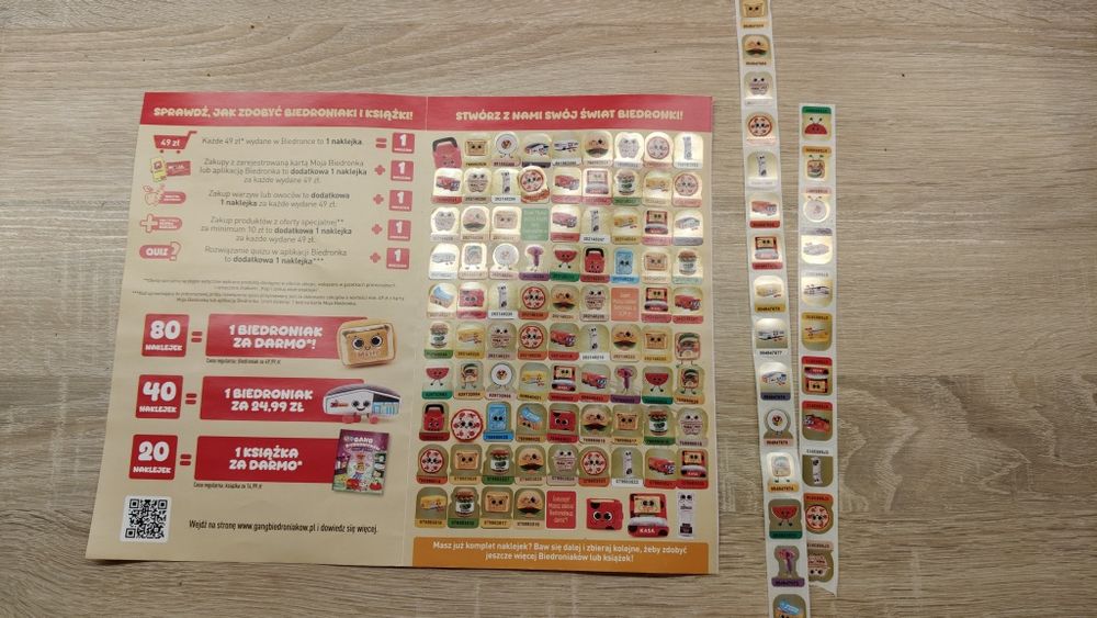 Komplet naklejek z Biedronki