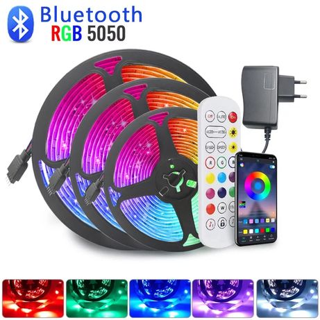Taśma ze światełkami Led Bluetooth 5M 5050 wodoodporna WIFI RGB