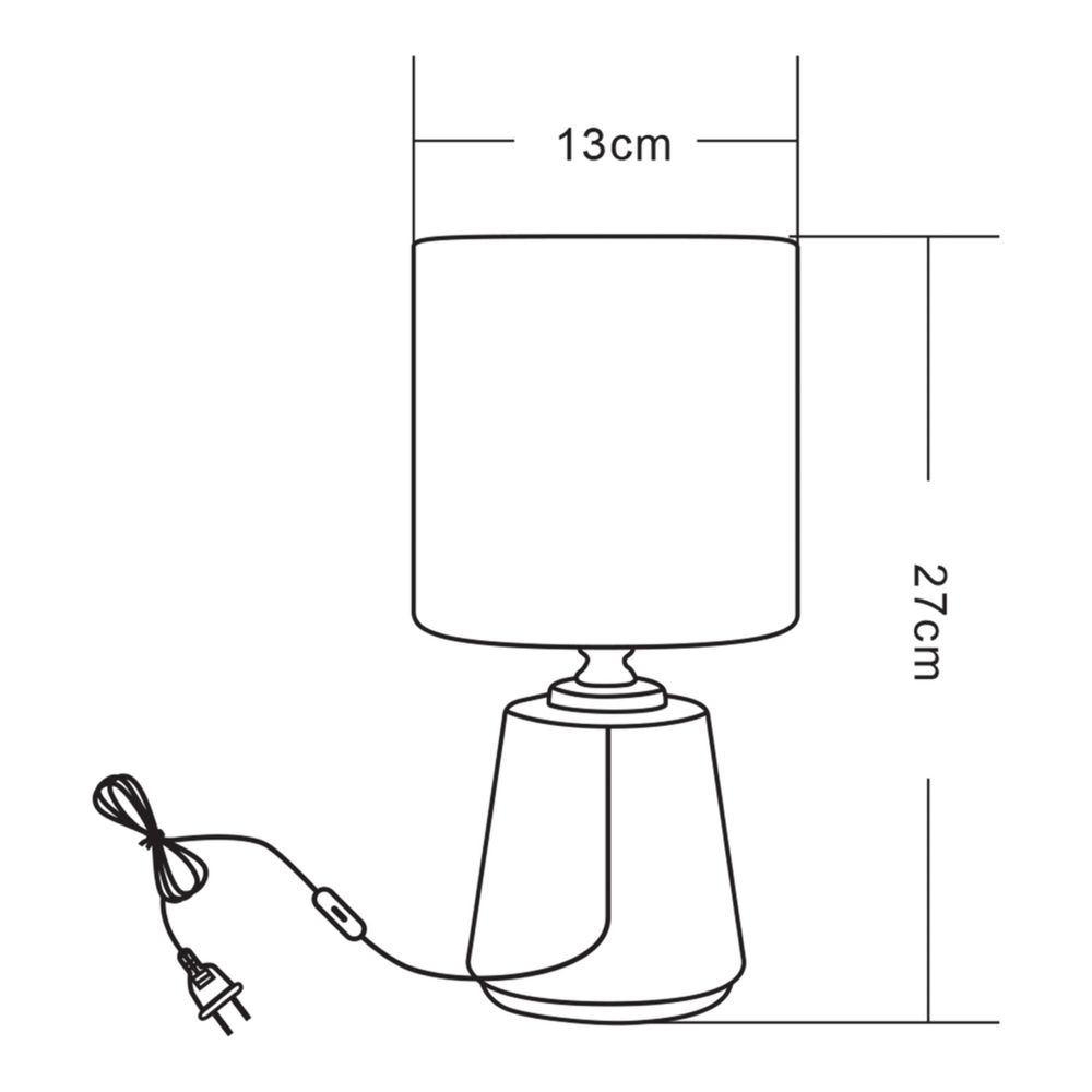 Lampka nocna/stołowa z abażurem czarno-złota 27 cm