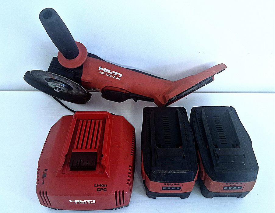 Hilti szlifierka kątowa 36v AG125-36v dwie baterie 5.2ah ładowarka