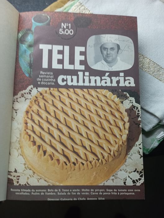 Livro antigo de receitas Teleculinaria do Chefe siva