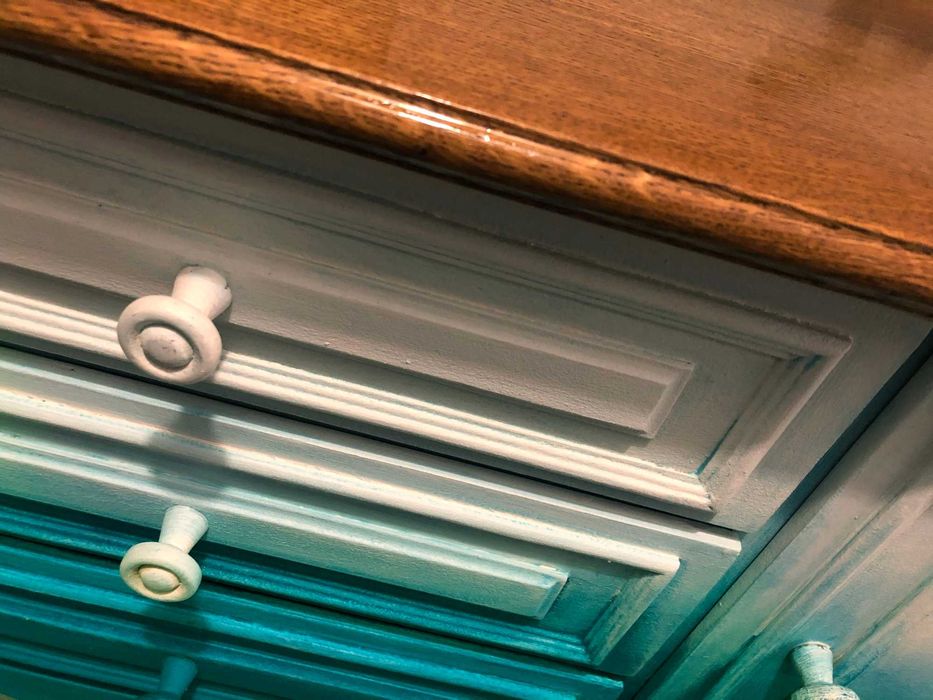 Komoda, szafka, konsola ręcznie malowana, renowacja, ombre