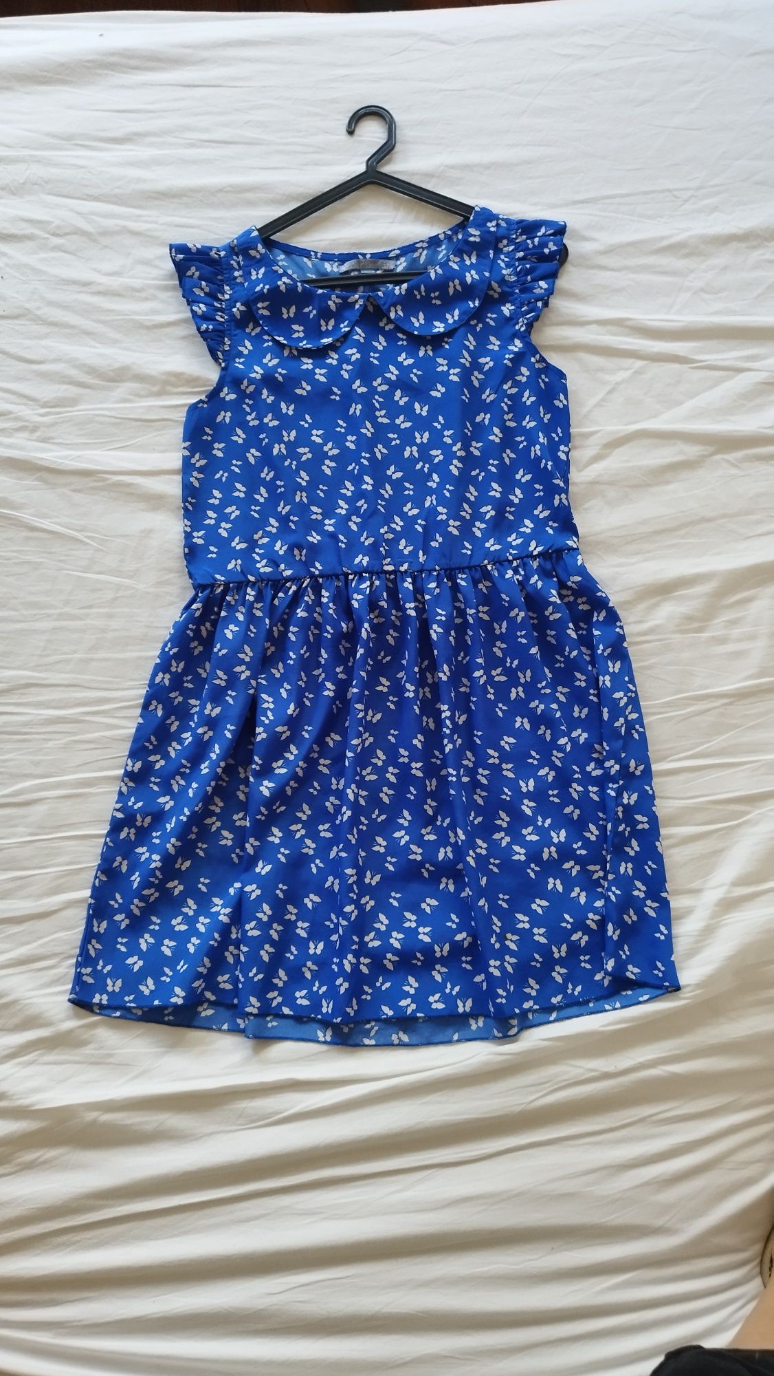 Vestido azul borboleta