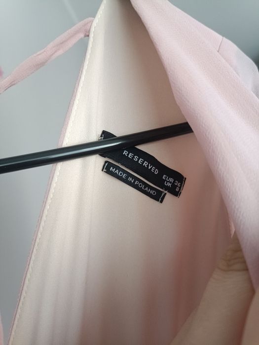 Reserved rozmiar 36/38 S/M pudrowa luźna sukienka na lato