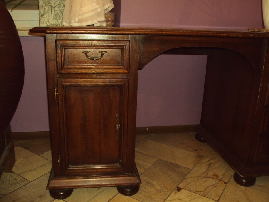 Drewniane dębowe biurko, Vintage, antyk