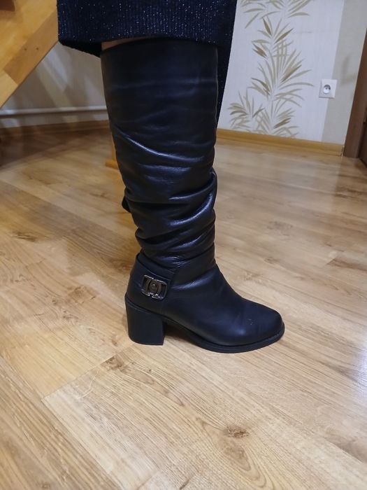 Зимові шкіряні чоботи