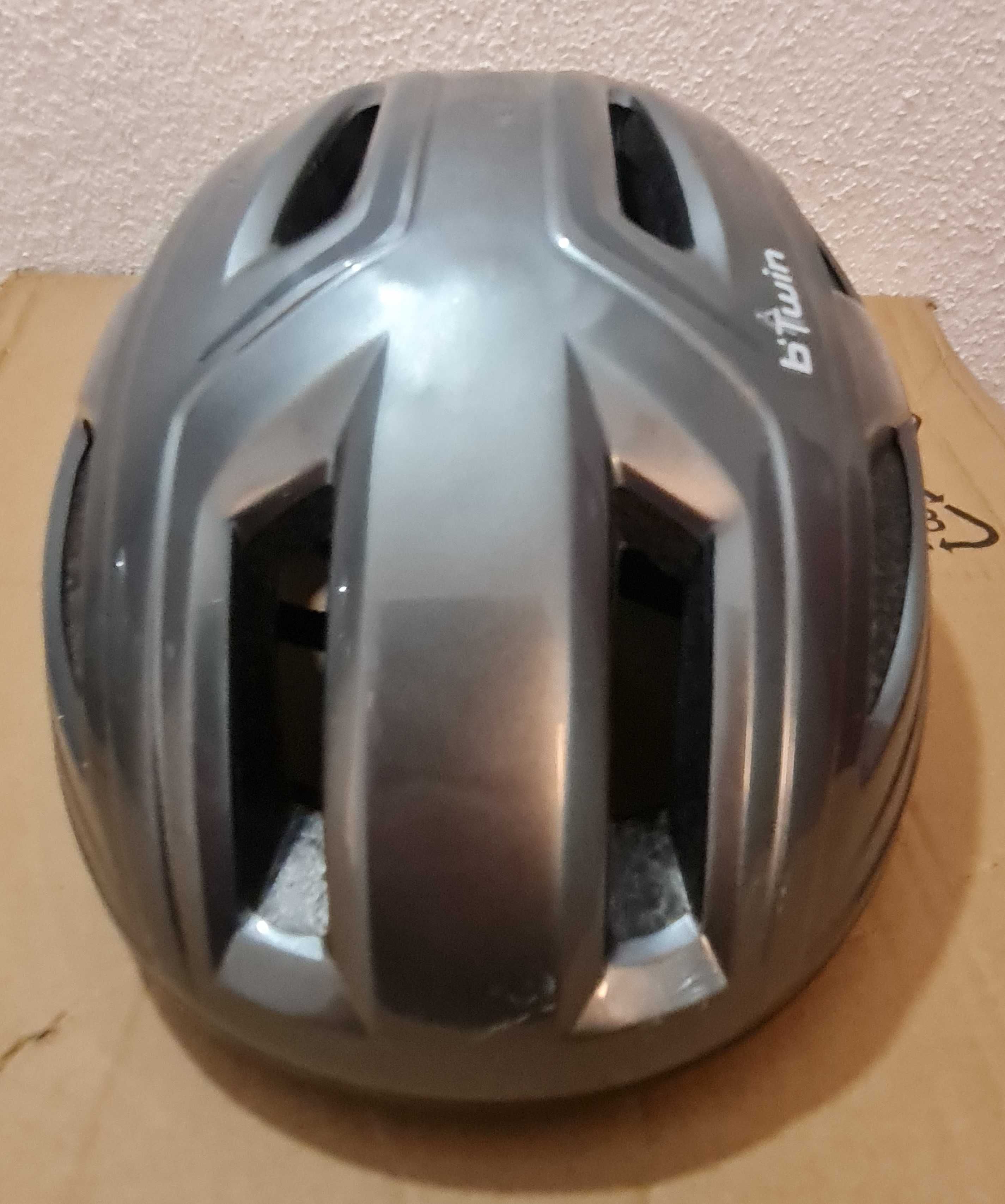 Capacete bicicleta BTwin Mix Gris