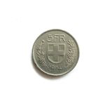 5 franków szwajcarskich 1974,odwrotka