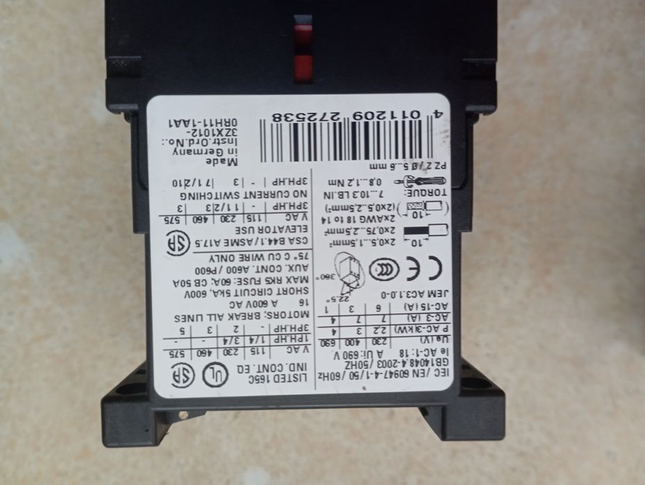 Styczniki Siemens 3RT1015, 3RT1016, 3RH1140, 3RH1122, 3RH1131