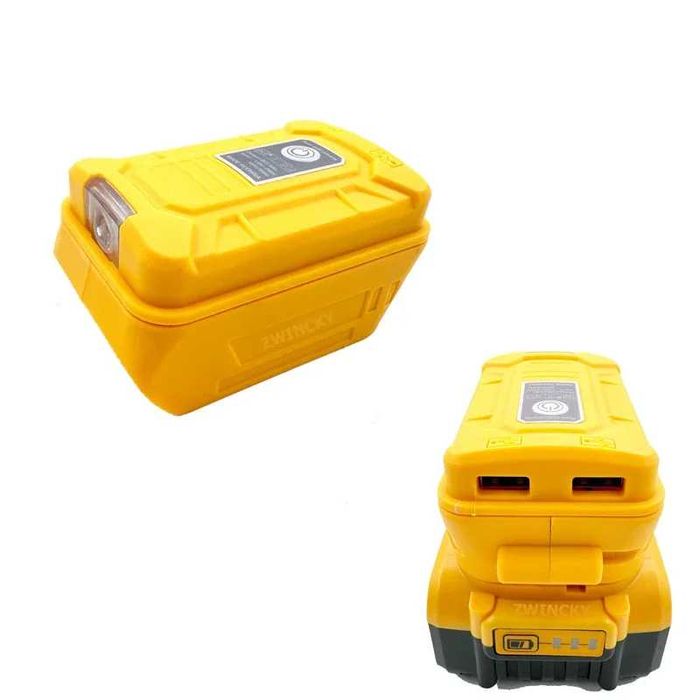 Адаптер модуль перехідник USB адаптер powerbank 2 USB ліхтар до DeWalt
