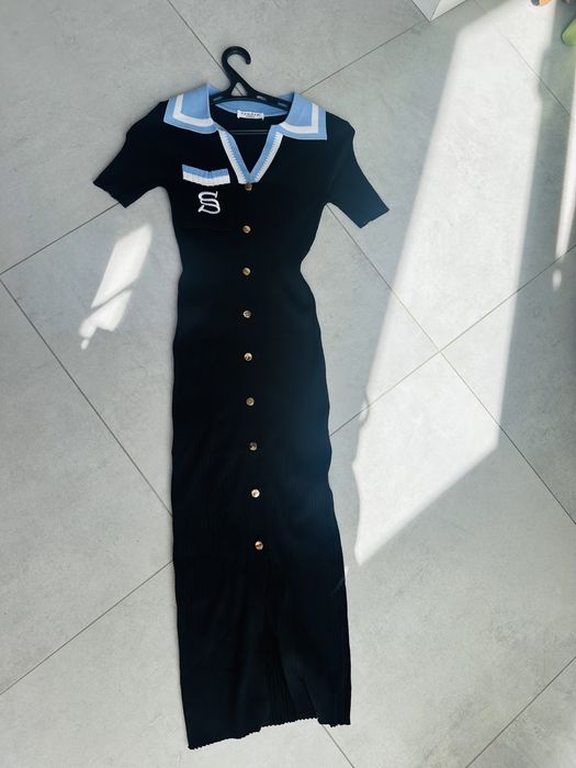 Сукня Sandro Paris чорна нова з комірцем , довга сукня