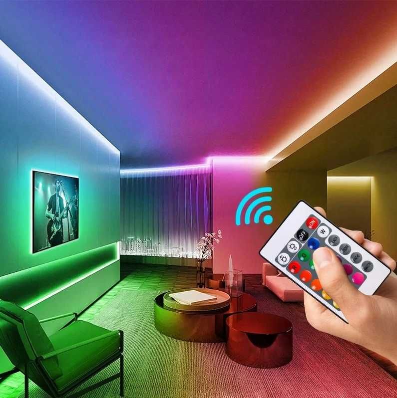 Taśma led lampki 5m rgb wielokolorowa + pilot