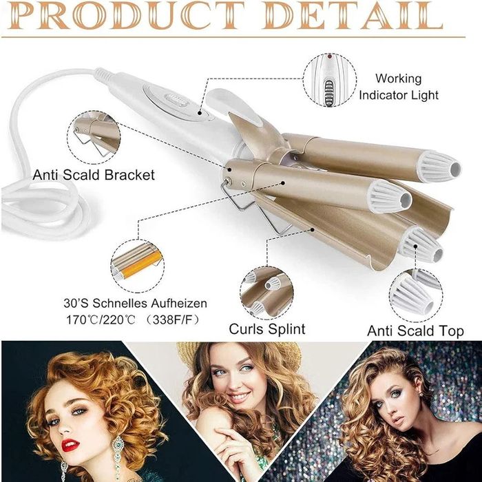 Falownica Do Włosów Karbownica Lokówka Ceramiczna 3W1 Reyke JD-016