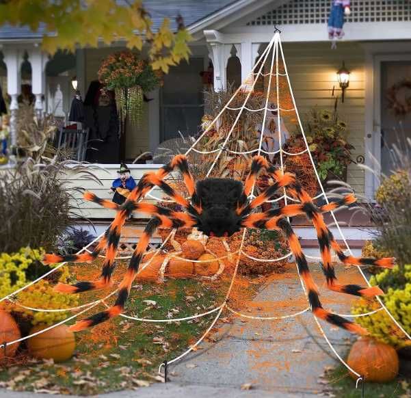 Pająk Gigant + Pajęczyna + Sznurek - dekoracja nie tylko na Halloween