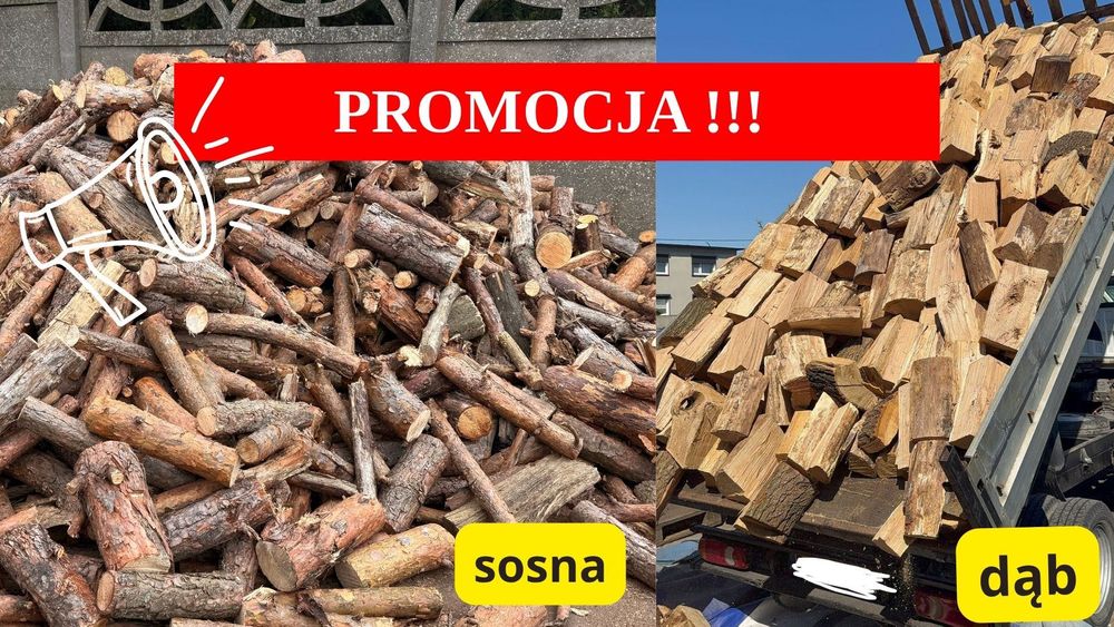 Drewno kominkowe opałowe SOSNA DĄB BRZOZA OLCHA dowóz GRATIS