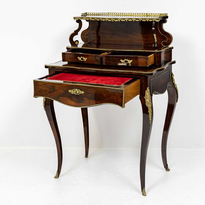 Damski sekretarzyk biurko Ludwik XV antyk Francja stare palisander