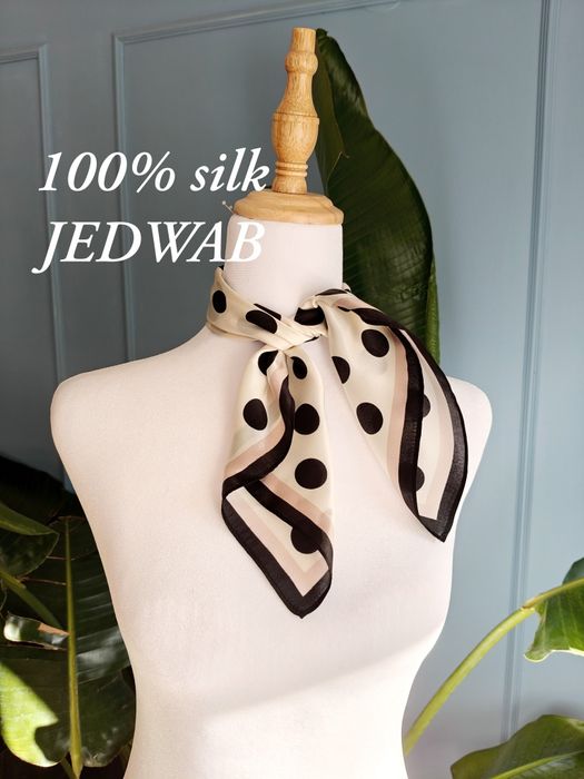 Jedwabna apaszka kropki groszki silk
