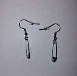 Kolczyki agrafki kolor srebrny rock goth grunge handmade Japan style