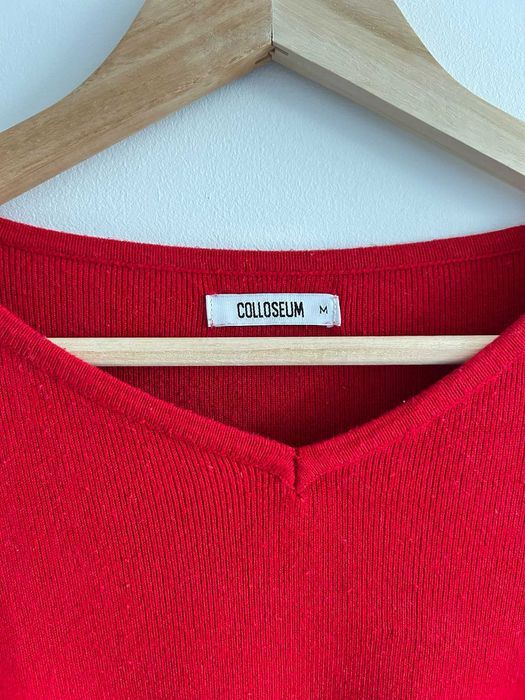 Damski czerwony sweter z wiskozy 80% M Colloseum