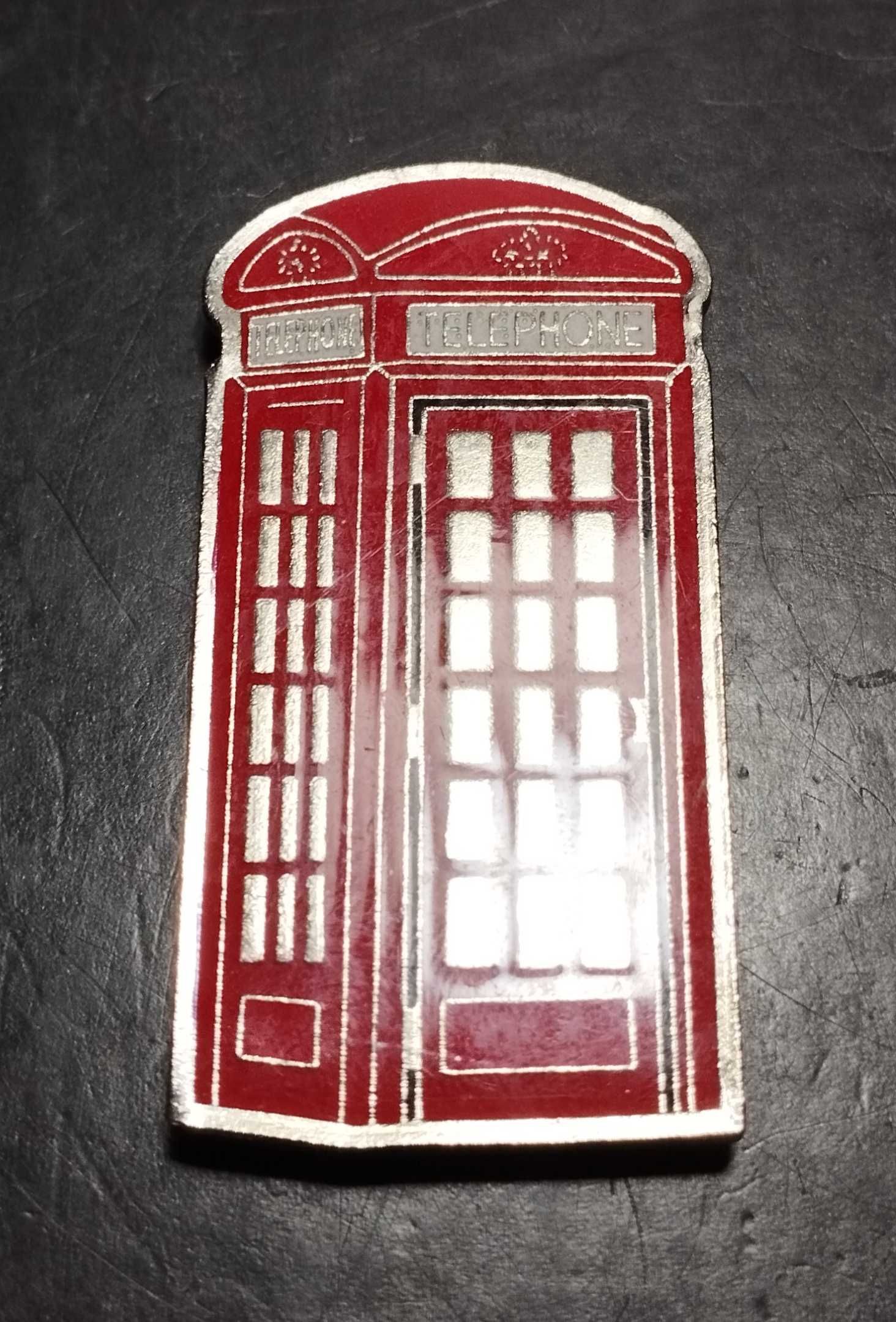 Металл, фигурка, сувенир, магнит "Телефонная будка", Англия, винтаж